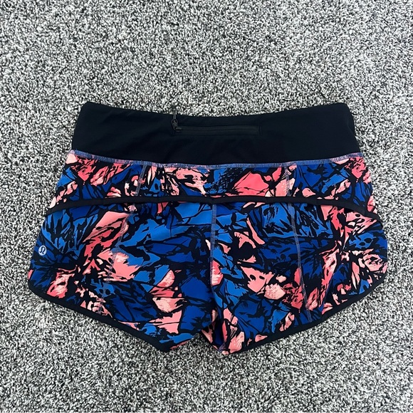 Lululemon Speed Short 3” Paint Storm Harbor Blue multi/Black - Picture 2 of 4